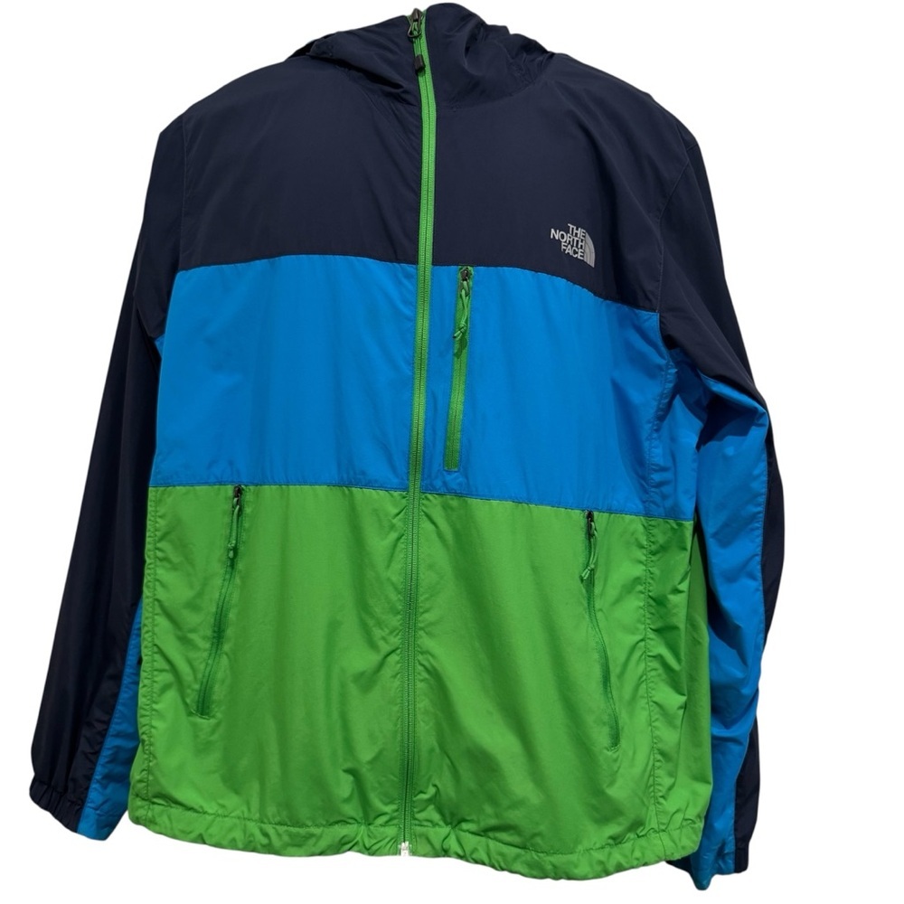 The Northface Hydrenalite Windbreaker Jacket Size L Color Block Blue Green